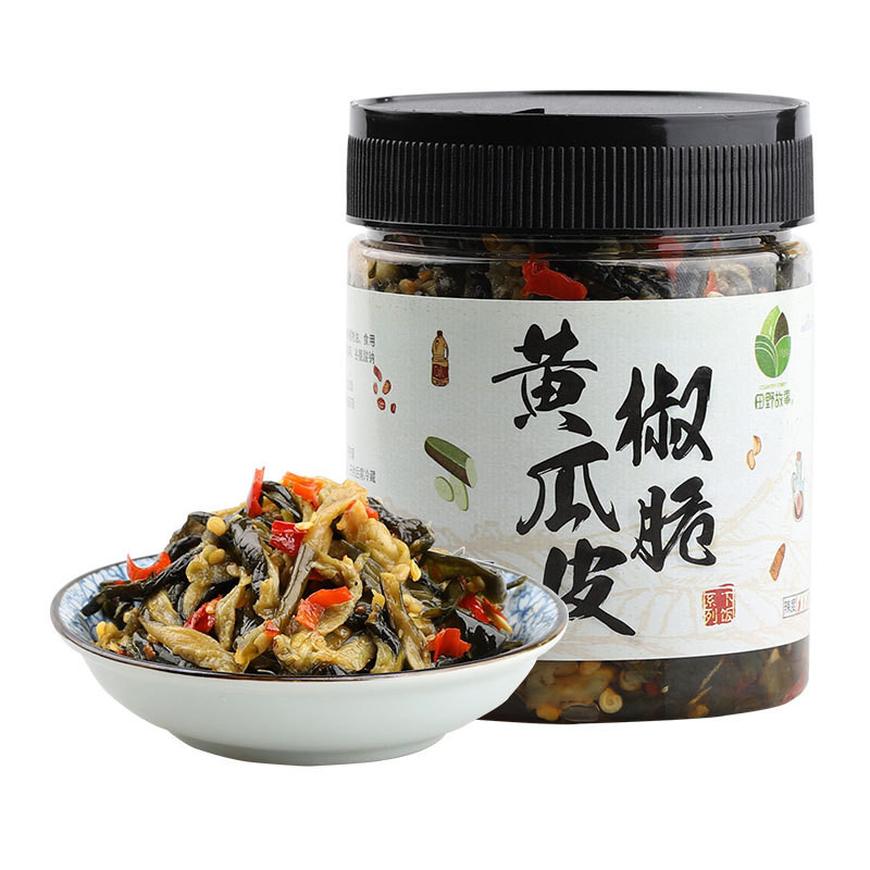 280 g/lata encurtidos de sabor abierto piel picante de pepino para piel de pepino