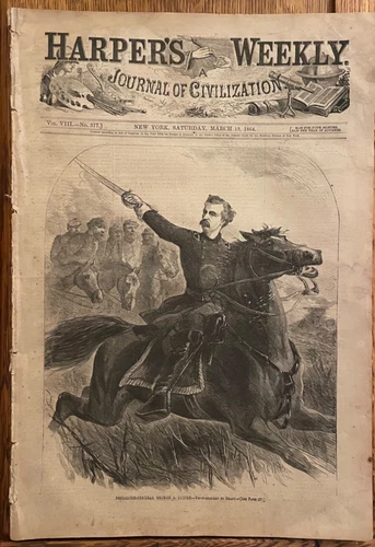1864 HARPER'S WEEKLY CUSTER PHOTOGRAPH MOON