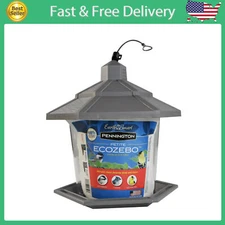 Pennington Earth Smart, Gray Plastic, Hopper Wild Bird Feeder, 2.5 lb. Capacity