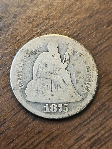 1875-CC Above Bow Liberty Seated Dime
