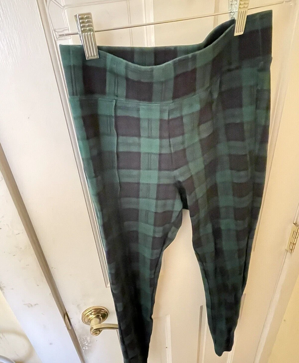 Old Navy Womens Stevie High Rise Plaid Ponte Leggings Pants Blue Green Size  S