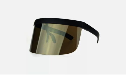 Futuristic Fashion Oversize Shield Visor Sunglasses One Piece Mirror Mono Lens - Picture 2 of 25