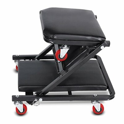 Sgabello Da Officina Pieghevole Genial Motor - Con Ruote 360° E Lettino, Portata 150 Kg - Foto 3