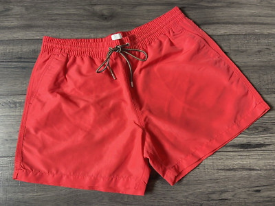 PAUL SMITH HELLROTE BADESHORTS MIT MEHRSTREIFEN KORDELZUG GR XL