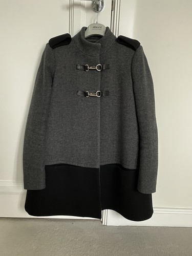Maje Lana Invierno Abrigo, Gris y Negro, Talla 36 | eBay