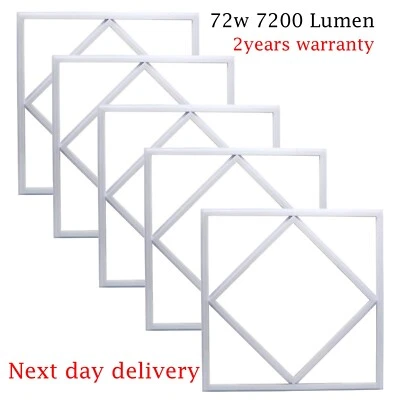 BRIGHTEX 5x Led Diamond Panel Light 600X600MM 72W 7200 Lumen Square Lamp Shop Office