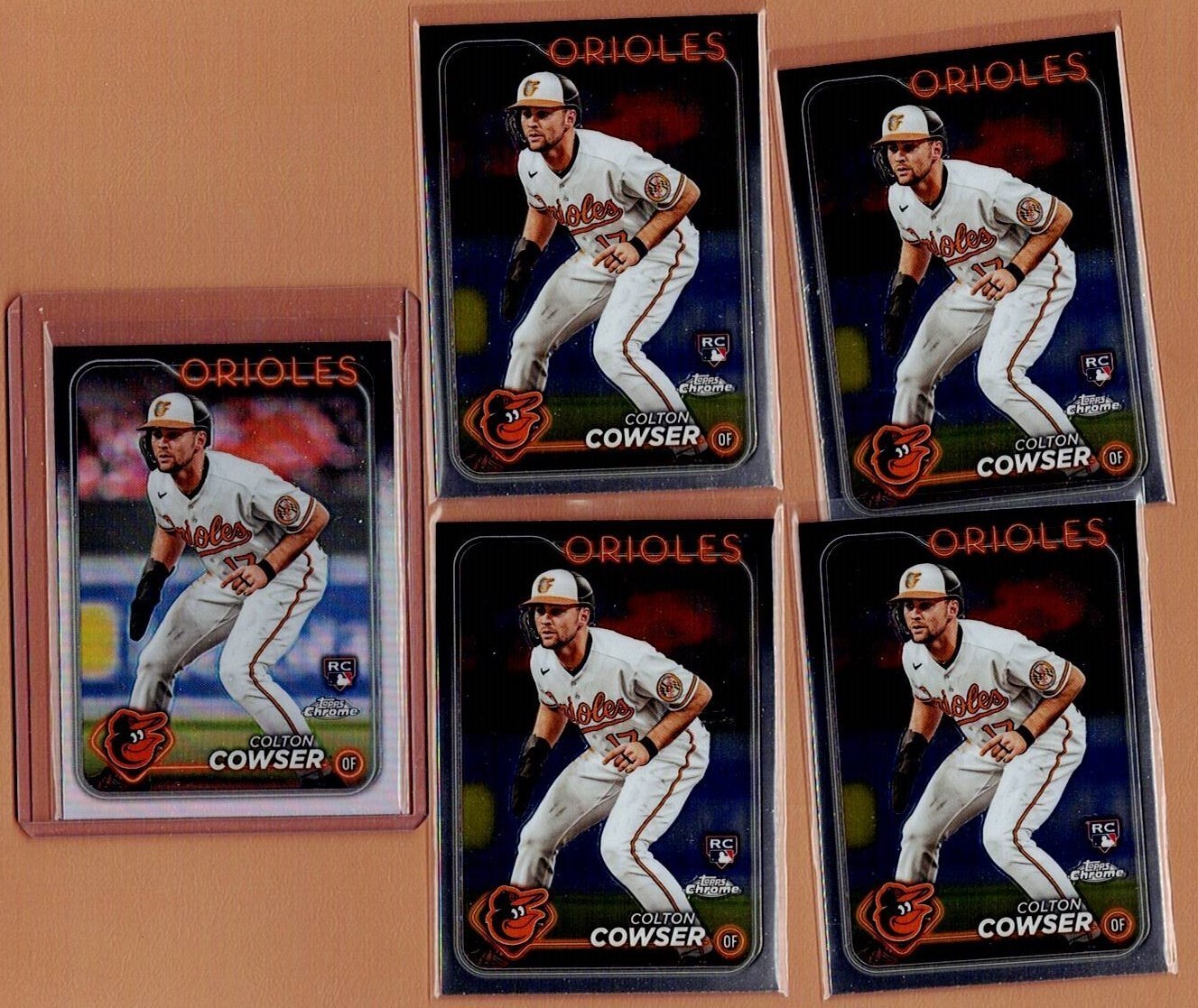 Colton Cowser Rookie Rc Orioles 2024 Topps chrome, #278, 1 Refractor, 4 base.