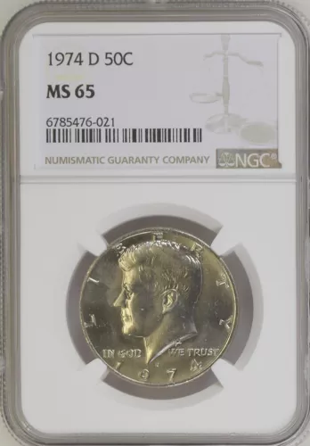 1974-D 50C Kennedy Half Dollar NGC MS65   6785476-021