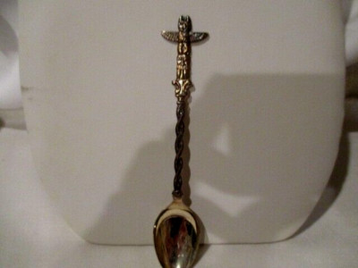 E.P.N.S. 4 3/4'' Collectors Spoon w/Totem Pole on Handle   Made in Holland
