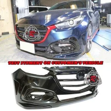 Fits 17-18 Mazda 3 4/5dr K-Style Front Bumper with Black Mesh Grille (ABS)