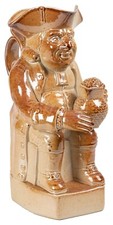 C. 1820s RARE Salt Glaze BRAMPTON Brown Stoneware TOBY JUG