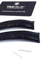 New Black Leather Watch Band for Tag Heuer Carrera Chrono Deployant Clasp 20mm