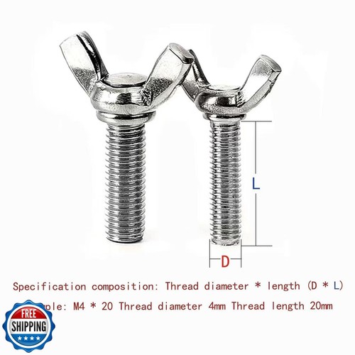 M8-1.25 x 16mm 304 Stainless Steel Wing Butterfly Screws Bolts,Wing Bolt,Mach - Picture 2 of 5