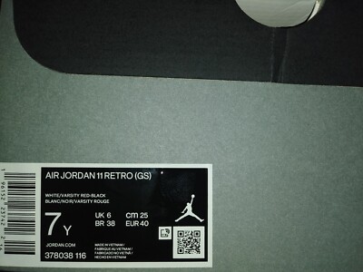 Air Jordan 11 Retro (GS) White/Varsity Red-Black 378038-116  display picture 2