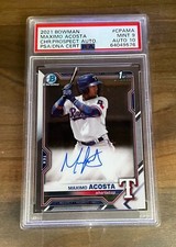 2021 BOWMAN CHROME PROSPECT MAXIMO ACOSTA ROOKIE AUTO  #CPAMA PSA 9