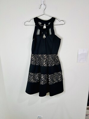 Crystal Doll Black Halter Dress with Lace Accents - Size 3 Chic Formal Party | eBay Crystal Doll Black Halter Dress with Lace Accents - Size 3 Chic Formal Party | eBay
