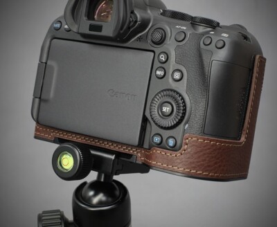 LIM'S Genuine Leather Camera Half Case & Dovetail Plate For Canon