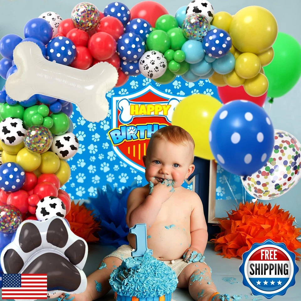 Winrayk 156Pcs Dog Paw Birthday Party Decorations Supplies for Boys Kids Teen - Image 3 of 4