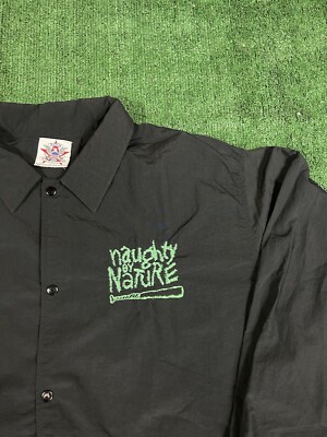 Vintage 90s Naughty by Nature Coach Jacket black Size XL Rap Hip