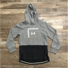 Under Armour Youth Boys Size Medium Gray  Black Hoodie Sweatshirt Pullover