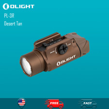 Olight PL-3R Desert Tan Rechargeable Rail Mount Weapon Light Tactical Flashlight