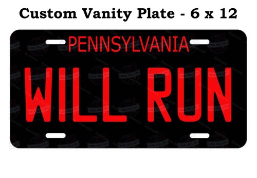 Will Run Any State Blk/Red Personalized LICENSE PLATE TAG Auto ATV Motorcycle - Picture 7 of 10