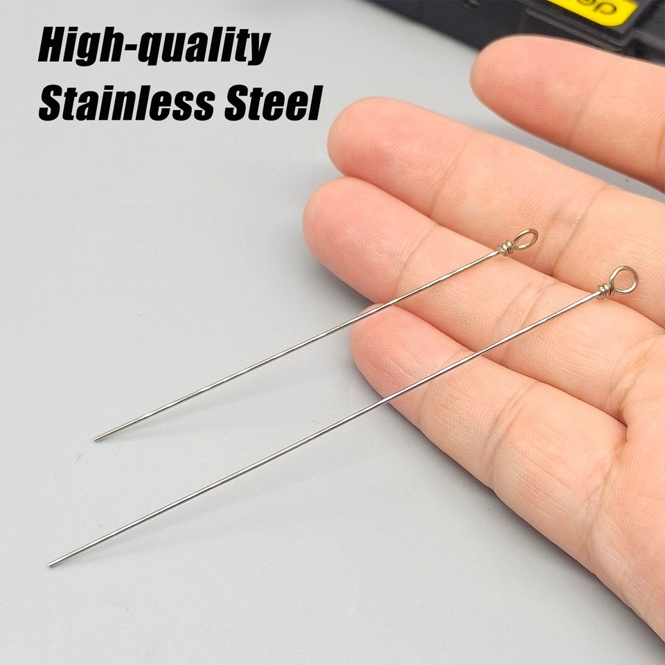 50/100pcs Fishing Looped Spinner Shaft Stainless Steel Wire Lure Making
