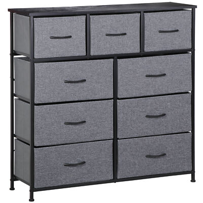 9 Drawer Dresser Fabric Drawers Tall Tower Chest Storage Organizer Unit Gray | eBay 9 Drawer Dresser Fabric Drawers Tall Tower Chest Storage Organizer Unit Gray | eBay