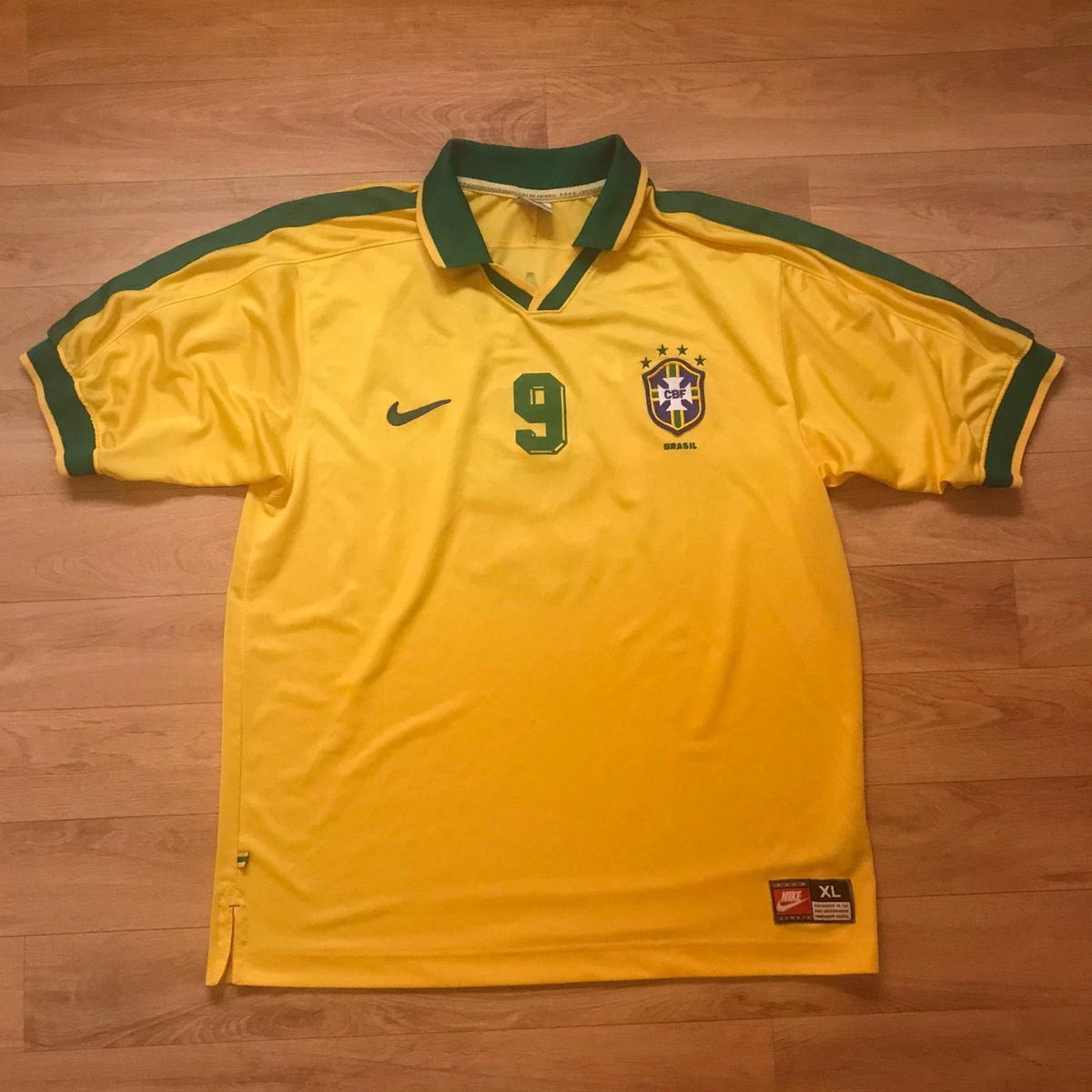 BRAZIL NATIONAL TEAM 1997 1998 HOME FOOTBALL SHIRT JERSEY 9