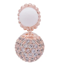 New 100% Authentic PANDORA Rose 14K Gold Pave Ball Pendant Charm 388686C01