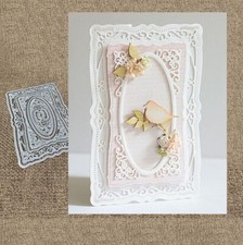 Metal Cutting Die Cut Dies Lace Rectangle Frame Scrapbook Card Craft Embossing