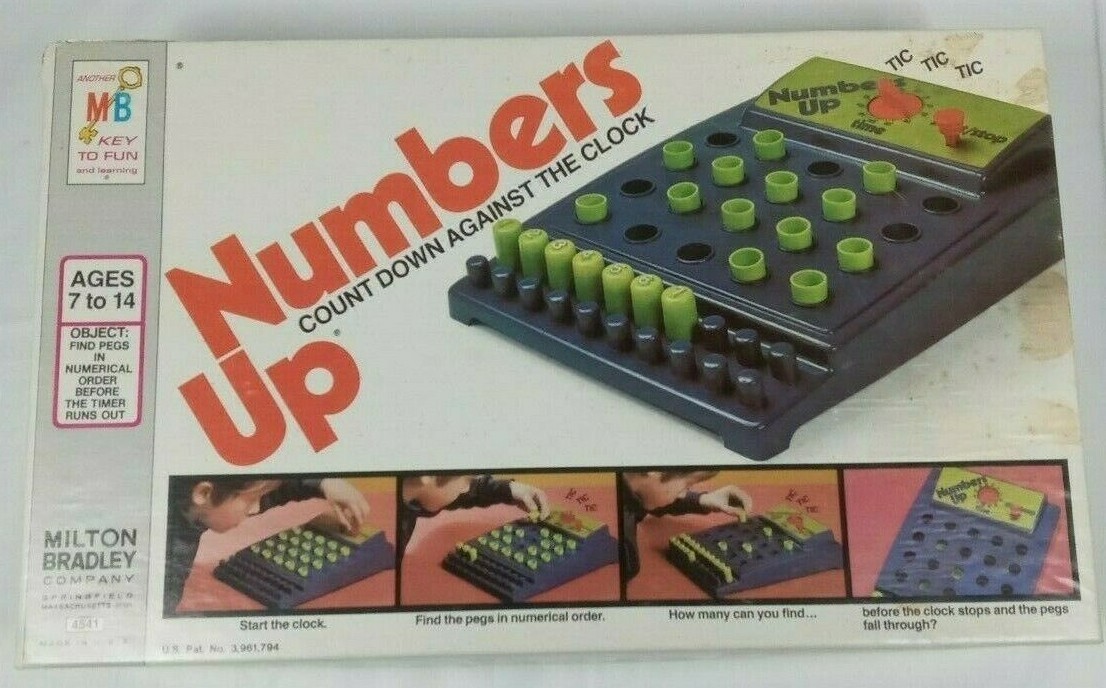 Vintage 1975 Numbers Up Milton Bradley Board Game