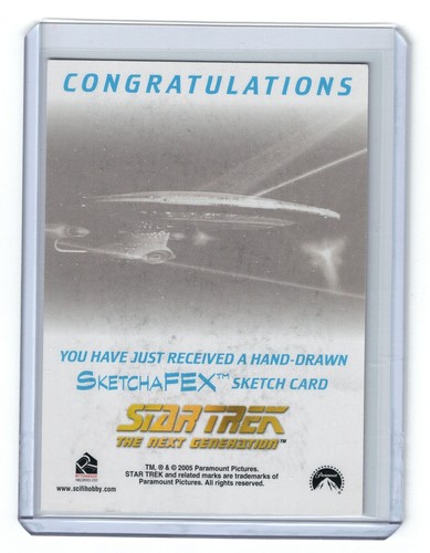 SKETCHAFEX CARD ROMULAN WARBIRD HAND-DRAWN QUOTABLE STAR TREK TNG CASE TOPPER - Picture 2 of 2