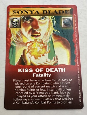 Mortal Kombat Kard Game  Sonya Blade * Kiss Of Death Fatality   NM  SellbyCyn