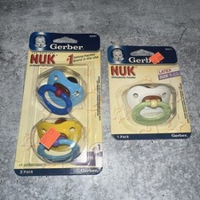 Chupetes de látex ortodoncia Gerber NUK talla 1 azul amarillo recién nacido As Is 3