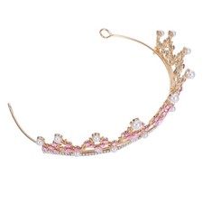 Branch Pearl Crown Crystal Rhinestone Tiara Rhinestones Barrette Elegant Women