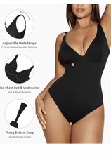 FeelinGirl Shapewear Bodysuits for Women Tummy Control Body Suits Deep V Neck XL