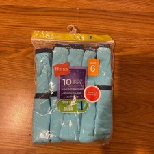 Hanes Girls Tagless Brief Size 6 10 Pair HG