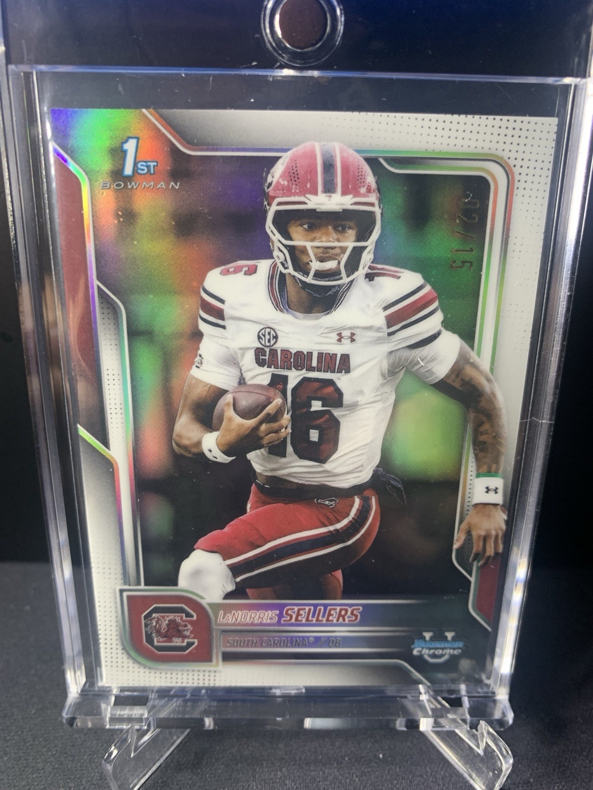 2025 Bowman U Chrome LaNorris Sellers 1st White Refractor /15 South Carolina 168