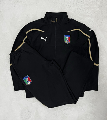 Vintage Puma Italien Tracksuit Y2K - M Schwarz Gold