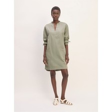 NWT Everlane The Long Sleeve Utility Mini Dress Sage Green Size Large