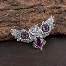 African Amethyst Gemstone Handmade 925 Sterling Silver Jewelry Pendant Gift For