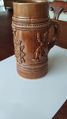 Steinzeug Keramik Bierkrug Seidel Marke JHK neu aus der Vitrine Rarität