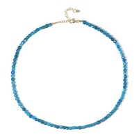 Cavill Apatit Halskette 925 Silber Vergoldet 75,43Ct Perlen Damen