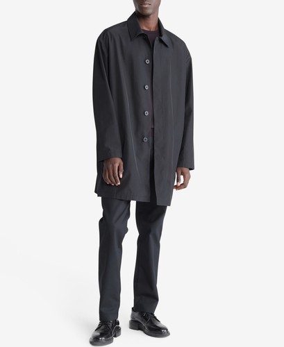 Calvin Klein Herren Polyester Langarm Auto Mantel in Schwarz Beauty - XL - Bild 4 von 5
