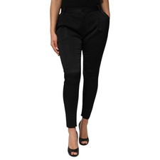 DOLCE & GABBANA Pants Black Acetate HighWaist Tapered Trouser IT40/US6/S 1200usd