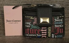 NWT Juicy Couture Logo Block Party Tab Card Case Zip Snap Wallet...New