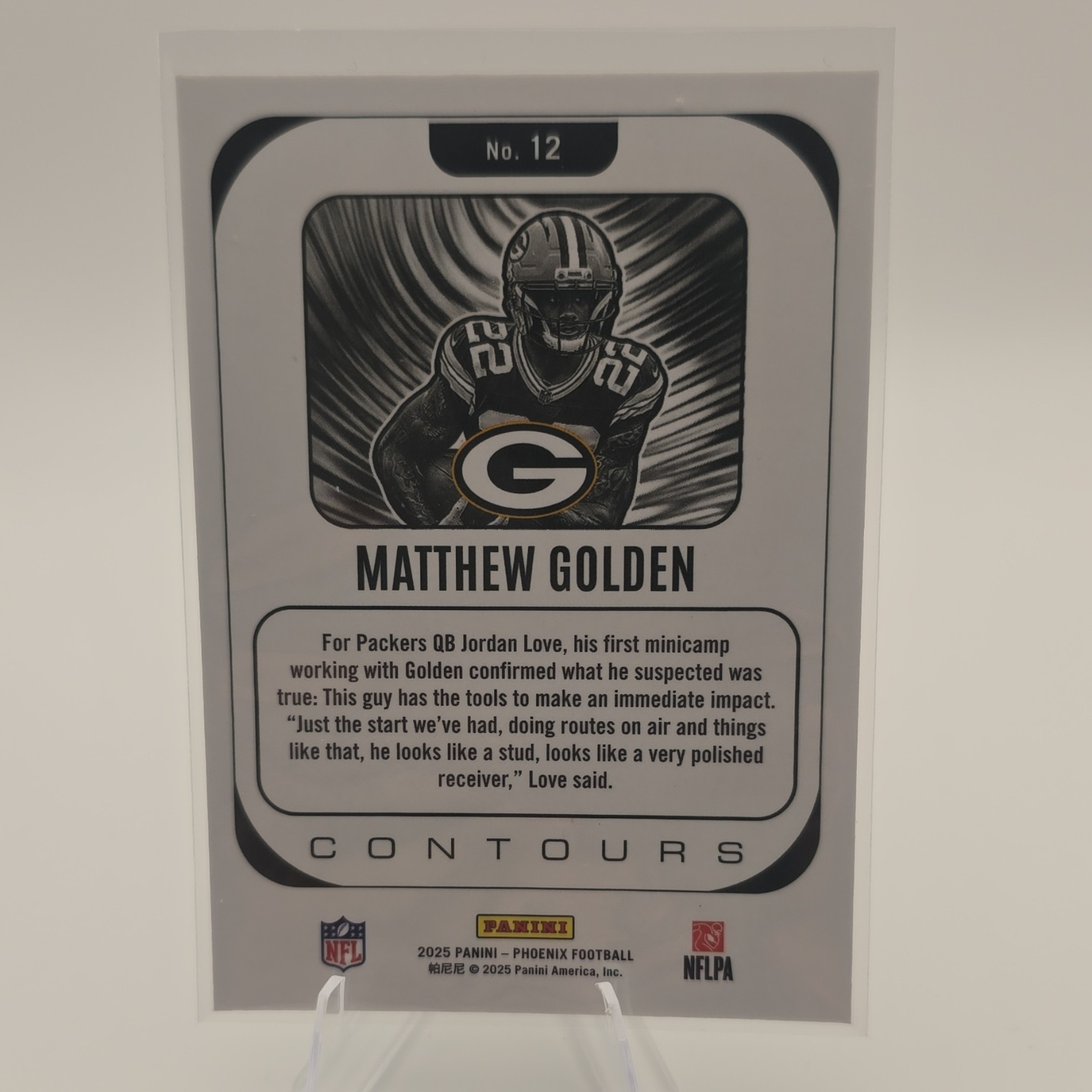 2025 Panini Phoenix Contours Matthew Golden #12 Rookie Insert Packers ...