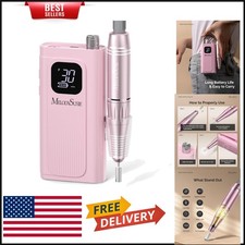 Essential Cordless Nail Drill Set: 30000RPM E-File with 6 Bits & Sanding Bands