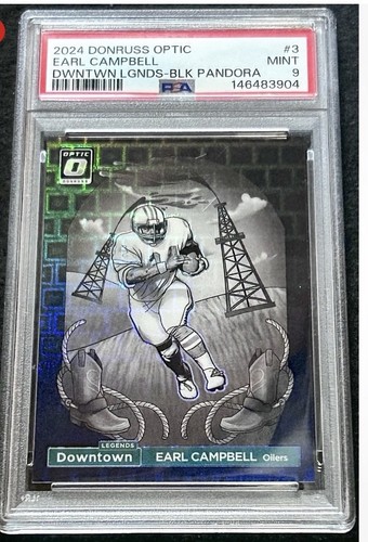 Earl Campbell [Black Pandora] #3 2024 Panini Donruss Optic Downtown Legends card
